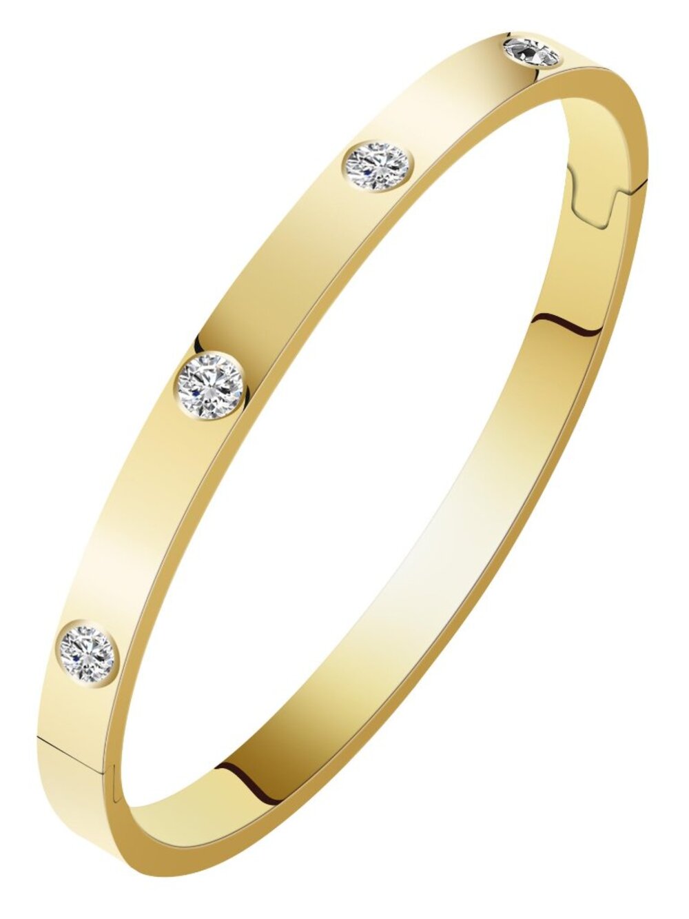 Gold Bangle High Gloss Design Waterproof and Tarnish Free Sweatproof JewelryGold